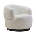 Bordo Swivel Chair - Curved - Cream Fabric