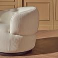 Bordo Swivel Chair - Curved - Cream Fabric