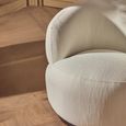 Bordo Swivel Chair - Curved - Cream Fabric