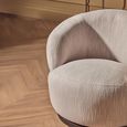 Bordo Swivel Chair - Curved - Grey Fabric