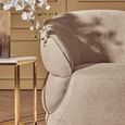 Daphne Chair - Curved - Taupe Chenille Fabric