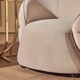 Darla Chair - Curved - Stone Velvet Fabric