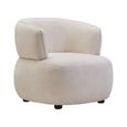 Dasha Chair - Curved - Ivory Chenille Fabric