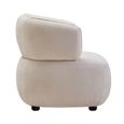 Dasha Chair - Curved - Ivory Chenille Fabric