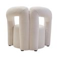 Davina Chair - Ivory Boucle Fabric - Statement