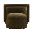 Drake Accent Chair - Curved - Forest Green Chenille Fabric