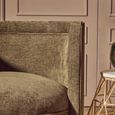 Drake Accent Chair - Curved - Forest Green Chenille Fabric