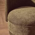 Drake Accent Chair - Curved - Forest Green Chenille Fabric