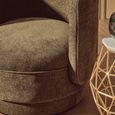 Drake Accent Chair - Curved - Forest Green Chenille Fabric