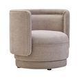 Drake Accent Chair - Curved - Taupe Chenille Fabric