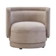 Drake Accent Chair - Curved - Taupe Chenille Fabric