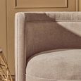 Drake Accent Chair - Curved - Taupe Chenille Fabric