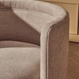 Drake Accent Chair - Curved - Taupe Chenille Fabric