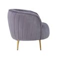 Florina Accent Chair - Grey Velvet Fabric with Gold Legs