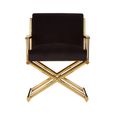 Hendricks Chair - Black Velvet Fabric with Gold Metal