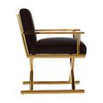 Hendricks Chair - Black Velvet Fabric with Gold Metal