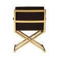 Hendricks Chair - Black Velvet Fabric with Gold Metal