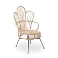 Java Chair - Natural Rattan with Black Metal - Scalloped Back