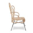 Java Chair - Natural Rattan with Black Metal - Scalloped Back