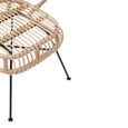 Java Chair - Natural Rattan with Black Metal - Scalloped Back