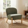 Alana Accent Armless Chair - Moss Green - Fabric and Wood