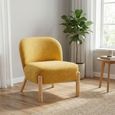 Alana Accent Armless Chair - Ochre Yellow - Fabric and Wood
