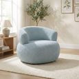 Daisy Accent Chair - Curved Back - Teal Blue - Fabric