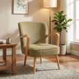 Eliza Accent Armchair - Forest Green - Fabric and Wood