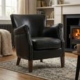 Harlow Accent Armchair - Black - Leather Look Fabric