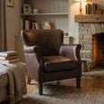 Harlow Accent Armchair - Tan - Leather Look Fabric