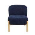 Alana Accent Armless Chair - Denim Blue - Fabric and Wood
