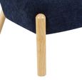 Alana Accent Armless Chair - Denim Blue - Fabric and Wood
