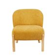 Alana Accent Armless Chair - Ochre Yellow - Fabric and Wood