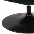 Bella Swivel Accent Armless Chair - Dark Green and Matt Black - Fabric 