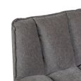Bella Swivel Accent Armless Chair - Grey and Matt Black - Fabric 