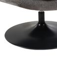 Bella Swivel Accent Armless Chair - Grey and Matt Black - Fabric 