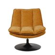 Bella Swivel Accent Armless Chair - Ochre Yellow and Matt Black - Fabric 