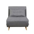 Freya Accent Armless Chair - Grey - Fabric