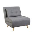 Freya Accent Armless Chair - Grey - Fabric