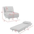 Freya Accent Armless Chair - Grey - Fabric