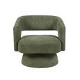 Orla Swivel Accent Chair - Curved Back - Green - Fabric