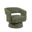 Orla Swivel Accent Chair - Curved Back - Green - Fabric