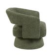 Orla Swivel Accent Chair - Curved Back - Green - Fabric