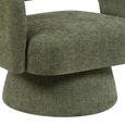 Orla Swivel Accent Chair - Curved Back - Green - Fabric