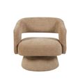 Orla Swivel Accent Chair - Curved Back - Oatmeal - Fabric