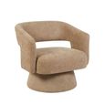 Orla Swivel Accent Chair - Curved Back - Oatmeal - Fabric