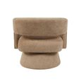 Orla Swivel Accent Chair - Curved Back - Oatmeal - Fabric