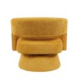 Orla Swivel Accent Chair - Curved Back - Ochre - Fabric