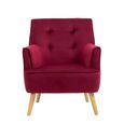Tara Accent Armchair - Dark Crimson Velvet - Fabric and Oak