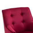 Tara Accent Armchair - Dark Crimson Velvet - Fabric and Oak